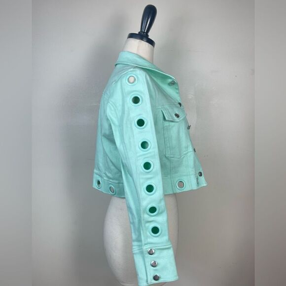 For Love & Lemons Creme Puff Grommet Cropped Jacket XS - Picture 3 of 6